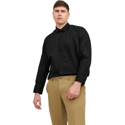 Jack & Jones Camicia A Maniche Lunghe Joe Plain Plus Size Black 6XL Jack & Jones Camicia A Maniche Lunghe Joe Plain Plus Size Black 6XL