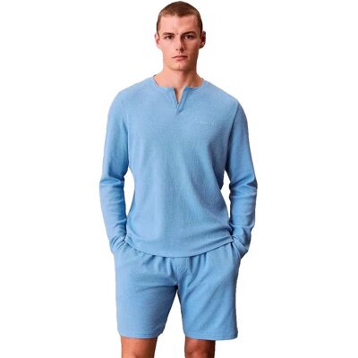 Calvin Klein Maglietta Da Pigiama A Maniche Lunghe Lv00nm2907 Gulf Blue S Calvin Klein Maglietta Da Pigiama A Maniche Lunghe Lv00nm2907 Gulf Blue S