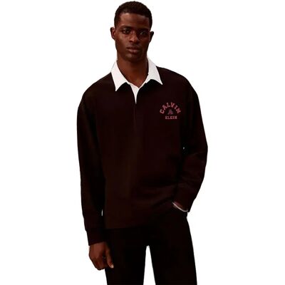 Calvin Klein Jeans Polo A Maniche Lunghe Logo Graphic Black 2XL Calvin Klein Jeans Polo A Maniche Lunghe Logo Graphic Black 2XL