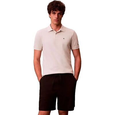 Calvin Klein Jeans Polo A Maniche Corte Monogram Oatmeal L Calvin Klein Jeans Polo A Maniche Corte Monogram Oatmeal L