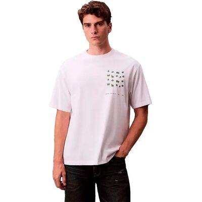 Calvin Klein Jeans Maglietta A Maniche Corte Somewhere Bright White M Calvin Klein Jeans Maglietta A Maniche Corte Somewhere Bright White M