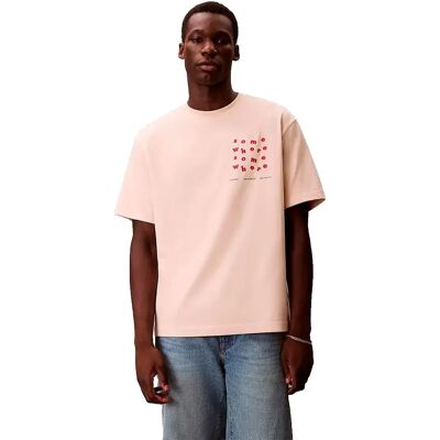 Calvin Klein Jeans Maglietta A Maniche Corte Somewhere Tuscan Beige XL Calvin Klein Jeans Maglietta A Maniche Corte Somewhere Tuscan Beige XL