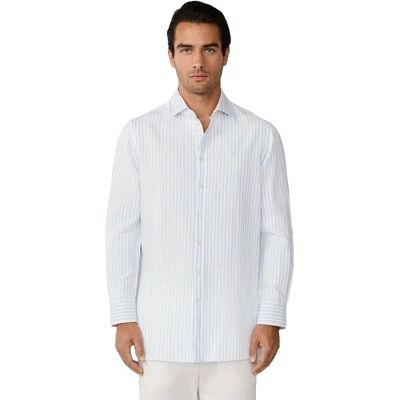 Hackett Camicia A Maniche Lunghe Summer Stripe Linen Light Blue 2XL Hackett Camicia A Maniche Lunghe Summer Stripe Linen Light Blue 2XL