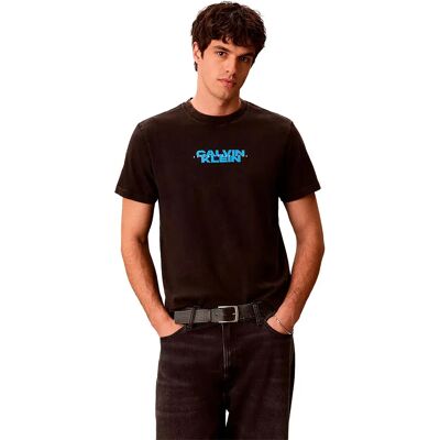 Calvin Klein Jeans Maglietta A Maniche Corte 20s Washed Spine Graphic Black XL Calvin Klein Jeans Maglietta A Maniche Corte 20s Washed Spine Graphic Black XL