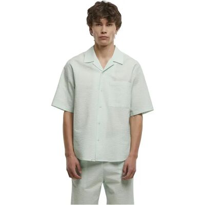 Urban Classics Camicia A Maniche Corte Relaxed Seersucker Frost Mint XL Urban Classics Camicia A Maniche Corte Relaxed Seersucker Frost Mint XL
