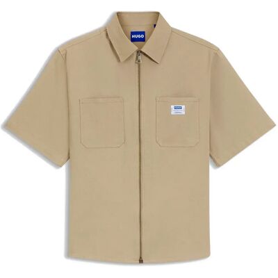 Hugo Camicia A Maniche Corte Ekyzo 10273155 Medium Beige M Hugo Camicia A Maniche Corte Ekyzo 10273155 Medium Beige M
