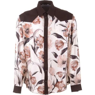 Dolce&Gabbana A Maniche Lunghe 7700 Flowers Combined Ecru 42 Dolce&Gabbana A Maniche Lunghe 7700 Flowers Combined Ecru 42