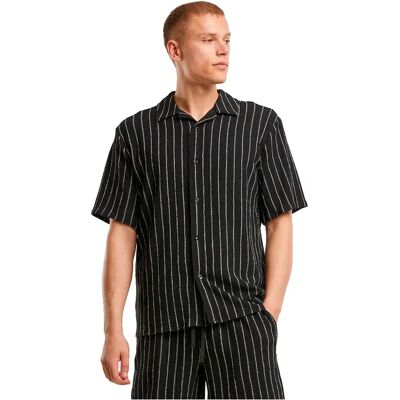 Urban Classics Camicia A Maniche Corte Crinkle Resort Black / Off White M Urban Classics Camicia A Maniche Corte Crinkle Resort Black / Off White M