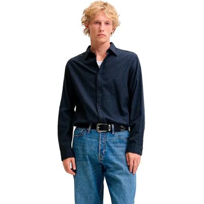 Jack & Jones Camicia A Maniche Lunghe Field Melange Navy Blazer 2XL Jack & Jones Camicia A Maniche Lunghe Field Melange Navy Blazer 2XL