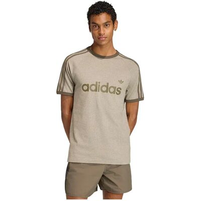Adidas Originals Maglietta A Maniche Corte 3 Stripes Slim Ringer Silver Pebble Mel 2XL Adidas Originals Maglietta A Maniche Corte 3 Stripes Slim Ringer Silver Pebble Mel 2XL