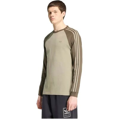 Adidas Originals Maglietta A Maniche Lunghe 3 Stripes Top Silver Pebble / Branch 2XL Adidas Originals Maglietta A Maniche Lunghe 3 Stripes Top Silver Pebble / Branch 2XL