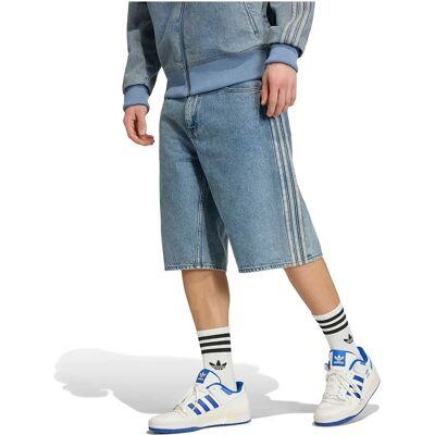 Adidas Originals Jeans Corti Firebird Adicolor Mid-rise Straight Leg Worn Blue Denim 38 Adidas Originals Jeans Corti Firebird Adicolor Mid-rise Straight Leg Worn Blue Denim 38