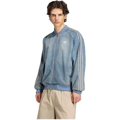 Adidas Originals Giacca Di Jeans Sst Adicolor Track Worn Blue Denim XL Adidas Originals Giacca Di Jeans Sst Adicolor Track Worn Blue Denim XL