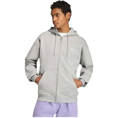 Adidas Originals Felpa Con Zip Trefoil Essentials Loose Medium Grey Heather L Adidas Originals Felpa Con Zip Trefoil Essentials Loose Medium Grey Heather L