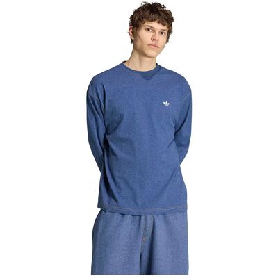Adidas Originals Maglietta A Maniche Lunghe Trefoil Essentials Melange Top Crew Blue Mel M Adidas Originals Maglietta A Maniche Lunghe Trefoil Essentials Melange Top Crew Blue Mel M