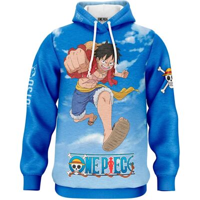 Otso Felpa Con Cappuccio One Piece Fishman Luffy And The Crew Blue L Otso Felpa Con Cappuccio One Piece Fishman Luffy And The Crew Blue L