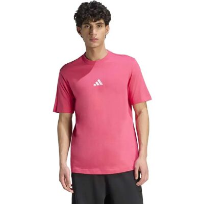 Adidas Maglietta A Maniche Corte Essentials Small Logo Single Jersey Power Pink / White 2XL Adidas Maglietta A Maniche Corte Essentials Small Logo Single Jersey Power Pink / White 2XL