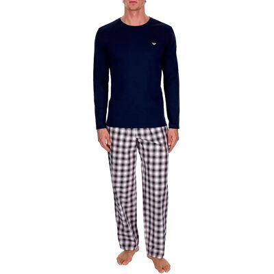 Emporio Armani Pigiama A Maniche Lunghe Em000614_af25043 Blue / Brown Big Check L Emporio Armani Pigiama A Maniche Lunghe Em000614_af25043 Blue / Brown Big Check L