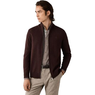 Hackett Maglione Con Zip Completo Hm7000257 Ebony Brown 2XL Hackett Maglione Con Zip Completo Hm7000257 Ebony Brown 2XL