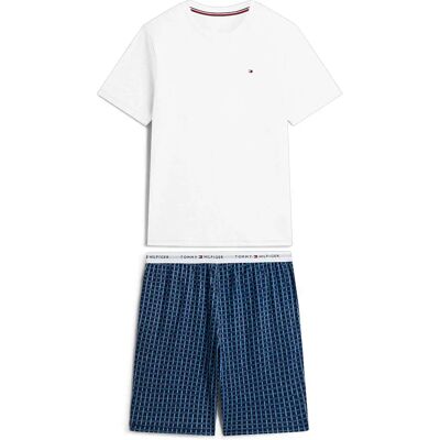 Tommy Hilfiger Pigiama A Maniche Corte Um0um03997 White / Linear Flag Grd M Tommy Hilfiger Pigiama A Maniche Corte Um0um03997 White / Linear Flag Grd M