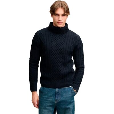 Superdry Maglione Jacob Cable Roll Neck Jumper Eclipse Navy 2XL Superdry Maglione Jacob Cable Roll Neck Jumper Eclipse Navy 2XL