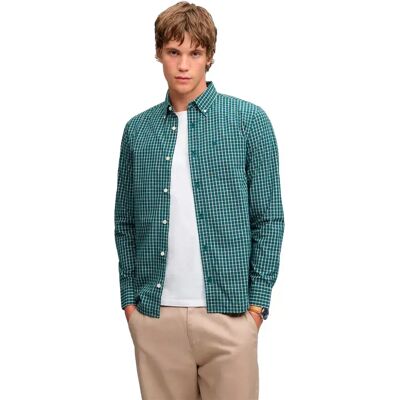 Superdry Camicia A Maniche Lunghe Preppy Poplin Glen Green Check XL Superdry Camicia A Maniche Lunghe Preppy Poplin Glen Green Check XL