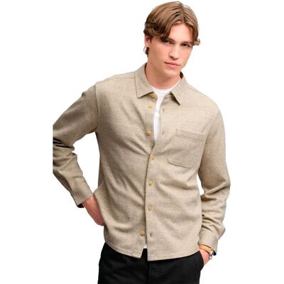 Superdry Camicia A Maniche Lunghe Twill Tweed Jersey Ecru Tweed 2XL Superdry Camicia A Maniche Lunghe Twill Tweed Jersey Ecru Tweed 2XL