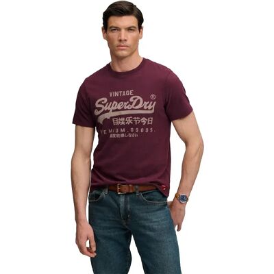 Superdry Maglietta A Maniche Corte Vintage Logo Classic Port Red 2XL Superdry Maglietta A Maniche Corte Vintage Logo Classic Port Red 2XL