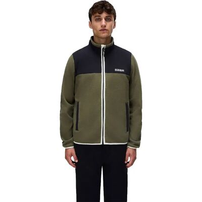 Napapijri Felpa Con Zip Dergana Olive Night XL Napapijri Felpa Con Zip Dergana Olive Night XL