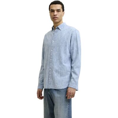 Jack & Jones Camicia A Maniche Lunghe Harvey Chambray Premium Ashley Blue M Jack & Jones Camicia A Maniche Lunghe Harvey Chambray Premium Ashley Blue M