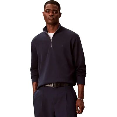 Calvin Klein Maglione Con Mezza Zip Lv00bm356 Dark Sapphire S Calvin Klein Maglione Con Mezza Zip Lv00bm356 Dark Sapphire S