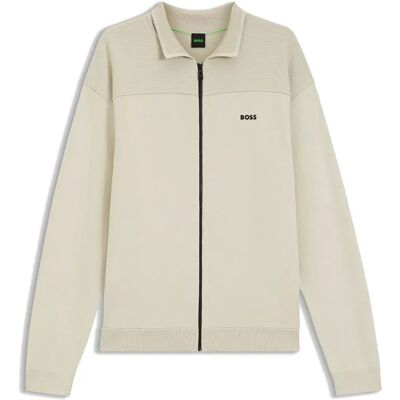 Boss Maglione Con Zip Completo Network 10279990 Green Light Beige L Boss Maglione Con Zip Completo Network 10279990 Green Light Beige L