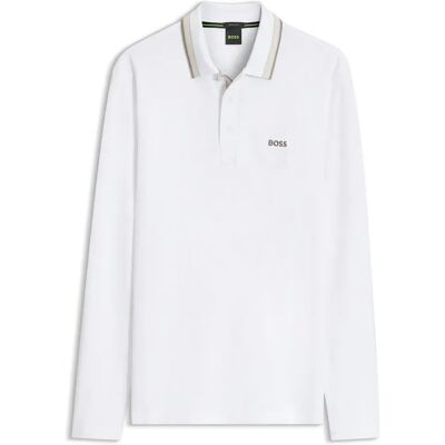 Boss Polo A Maniche Lunghe Plisy 10266738 Green Open White XL Boss Polo A Maniche Lunghe Plisy 10266738 Green Open White XL