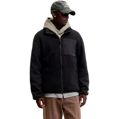 Jack & Jones Giacca Mason Fleece Black M Jack & Jones Giacca Mason Fleece Black M