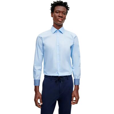 Boss Camicia A Maniche Lunghe Hank Kent 21 102525 Light / Pastel Blue 43 Boss Camicia A Maniche Lunghe Hank Kent 21 102525 Light / Pastel Blue 43