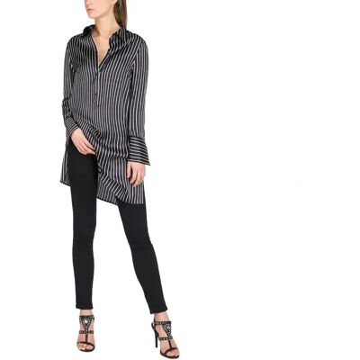 Replay Vestito Corto A Maniche Lunghe W90 White / Black S Replay Vestito Corto A Maniche Lunghe W90 White / Black S