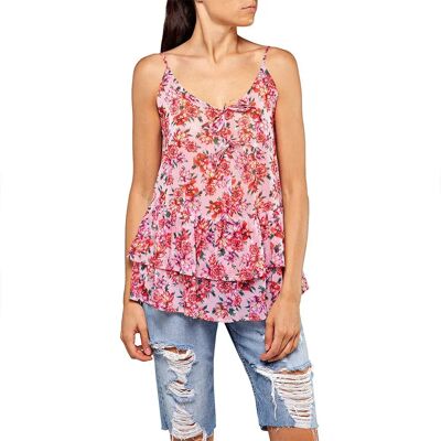 Replay Blusa Senza Maniche W2333.000.72086 Rose / Red / Cyclamen / Green S Replay Blusa Senza Maniche W2333.000.72086 Rose / Red / Cyclamen / Green S