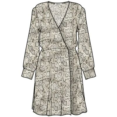 Replay Vestito Corto A Maniche Lunghe W9563 Natural / Brown 2XS Replay Vestito Corto A Maniche Lunghe W9563 Natural / Brown 2XS