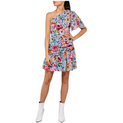 Replay Vestito Corto A Maniche Corte W9608 Azure / Multicolor M Replay Vestito Corto A Maniche Corte W9608 Azure / Multicolor M