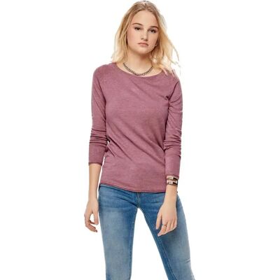 Only Maglietta A Maniche Lunghe Mila Lacy Knit Detail Melange Mesa Rose / Melange XS Only Maglietta A Maniche Lunghe Mila Lacy Knit Detail Melange Mesa Rose / Melange XS