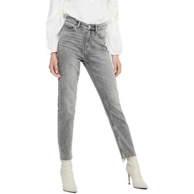 Only Jeans Emily Life High Waist Straight Raw Crop Ankle Nas028 Grey Denim 28 Only Jeans Emily Life High Waist Straight Raw Crop Ankle Nas028 Grey Denim 28