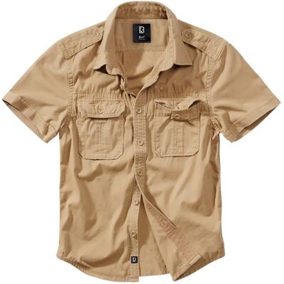Brandit Camicia A Maniche Corte Vintage Camel 4XL Brandit Camicia A Maniche Corte Vintage Camel 4XL