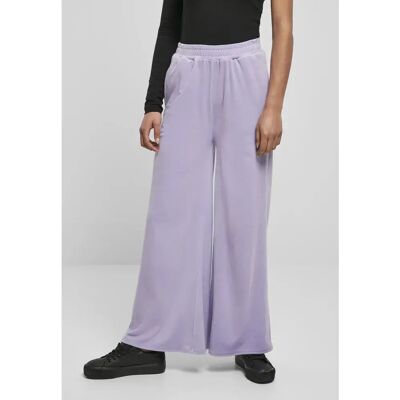 Urban Classics Pantaloni High Waist Straight Velvet Blue Lavender L Urban Classics Pantaloni High Waist Straight Velvet Blue Lavender L