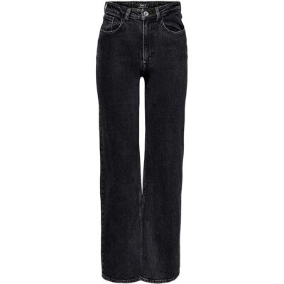 Only Jeans A Vita Alta Juicy Wide Leg Black Denim / Detail Nas2 44 29 Only Jeans A Vita Alta Juicy Wide Leg Black Denim / Detail Nas2 44 29