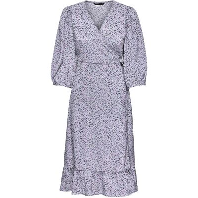 Only Vestito A Maniche 3/ Olivia Wrap Midi Chinese Violet / Aop Nanna Flower S Only Vestito A Maniche 3/ Olivia Wrap Midi Chinese Violet / Aop Nanna Flower S