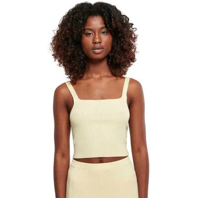 Urban Classics Canotta Cropped Knit Soft Yellow 3XL Urban Classics Canotta Cropped Knit Soft Yellow 3XL