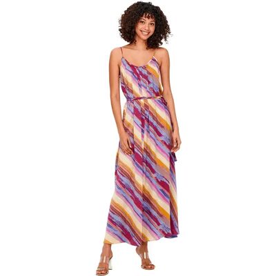 Only Vestito Lungo Senza Maniche Philippa Soy Bean / Aop Fluid Bias Stripe S Only Vestito Lungo Senza Maniche Philippa Soy Bean / Aop Fluid Bias Stripe S