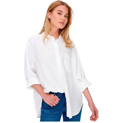 Only Camicia A Maniche Lunghe Tokyo Bright White M Only Camicia A Maniche Lunghe Tokyo Bright White M