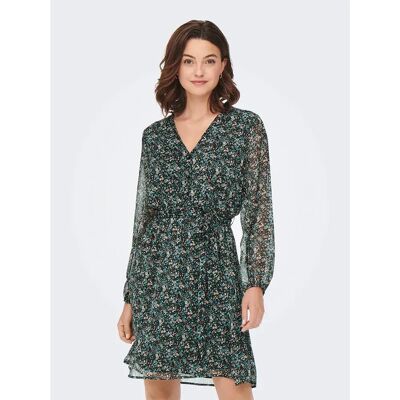 Only Vestito A Maniche Lunghe Cera Balsam Green Aop Fall Ditsy XS Only Vestito A Maniche Lunghe Cera Balsam Green Aop Fall Ditsy XS