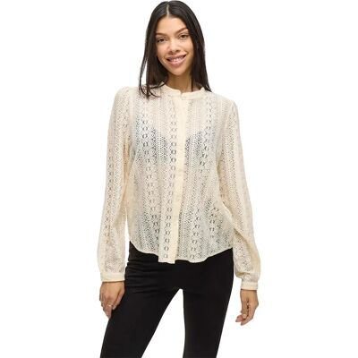 Vila Blusa A Maniche Lunghe Chikka Lace Birch XS Vila Blusa A Maniche Lunghe Chikka Lace Birch XS